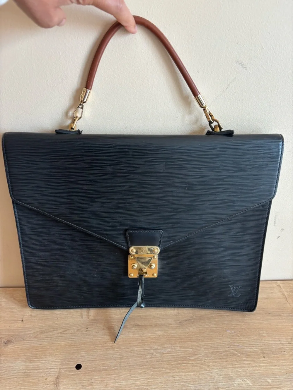 Authentic Louis Vuitton epi leather taiga briefcase
